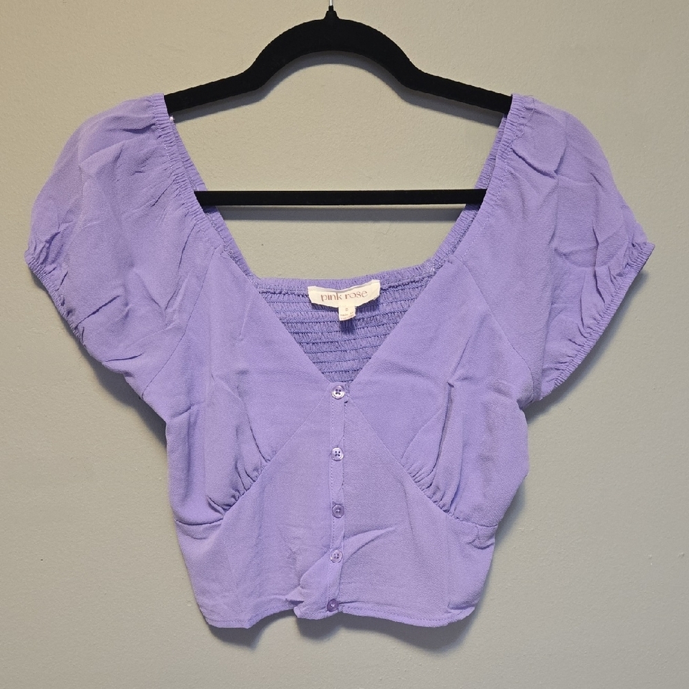 Hippie Rose Crop Top Fitted Top - Grape Soda